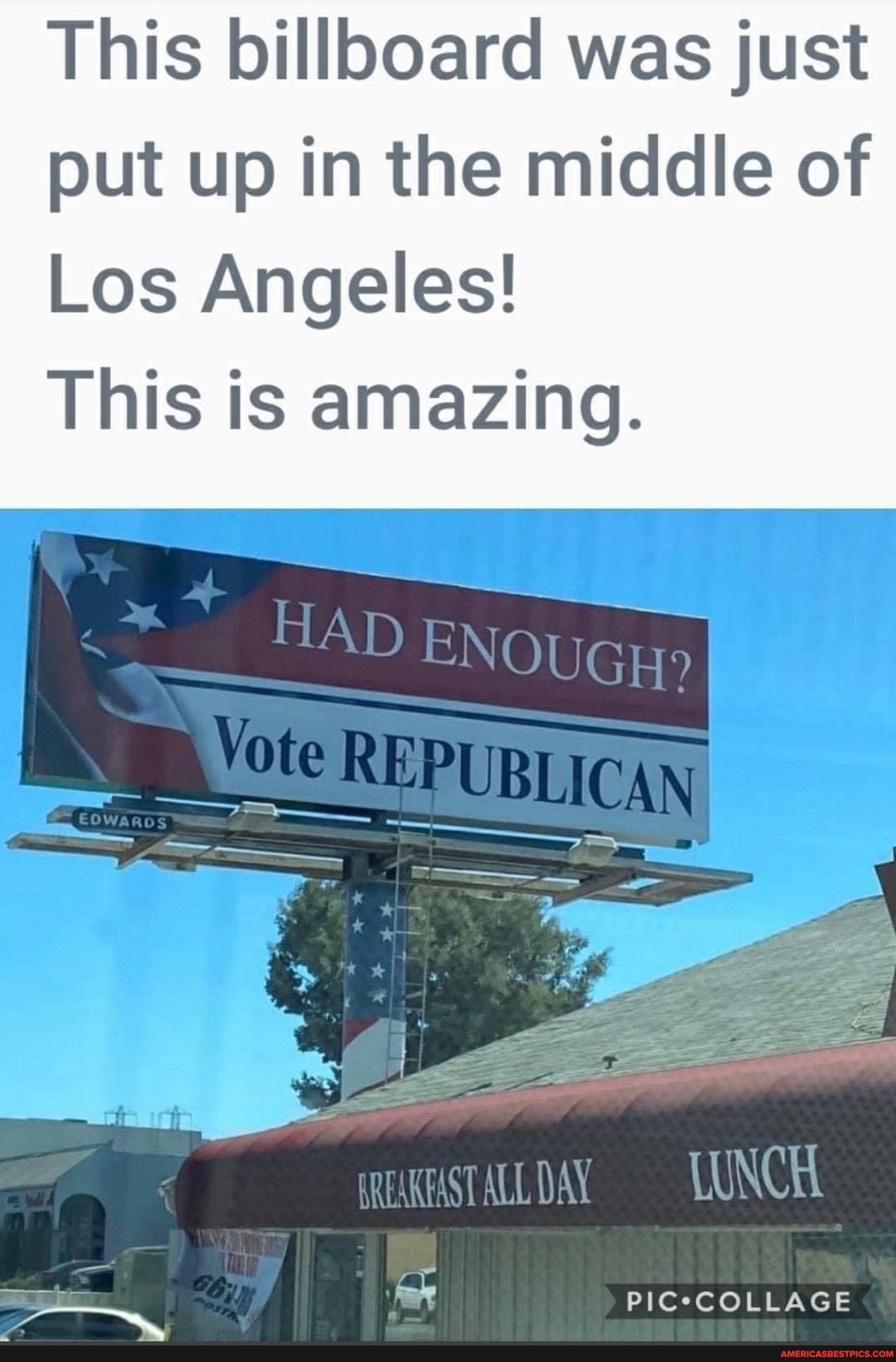 This billboard was just put up in the middle of
Los Angeles!
This is amazing.
Yote
PIC*COLLAGE