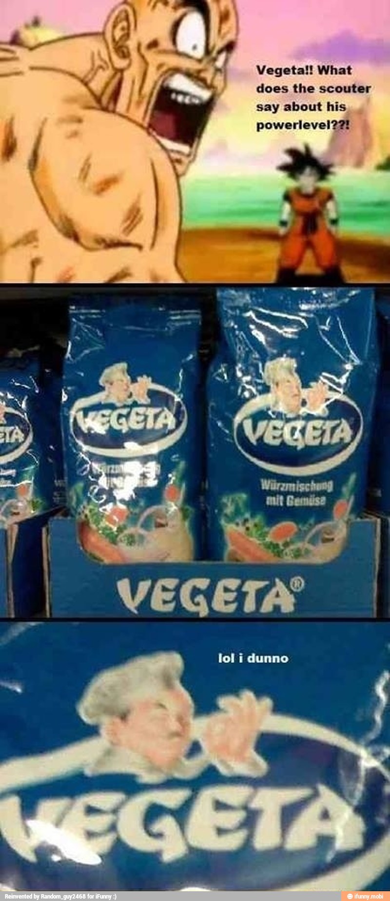 Vegeta!! What
does the scouter
say about his