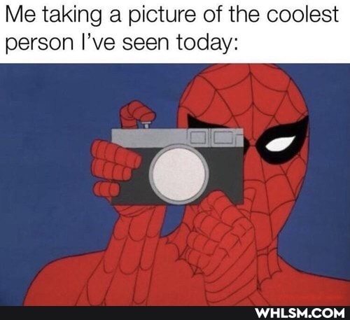 Me taking a picture of the coolest person I've seen today: