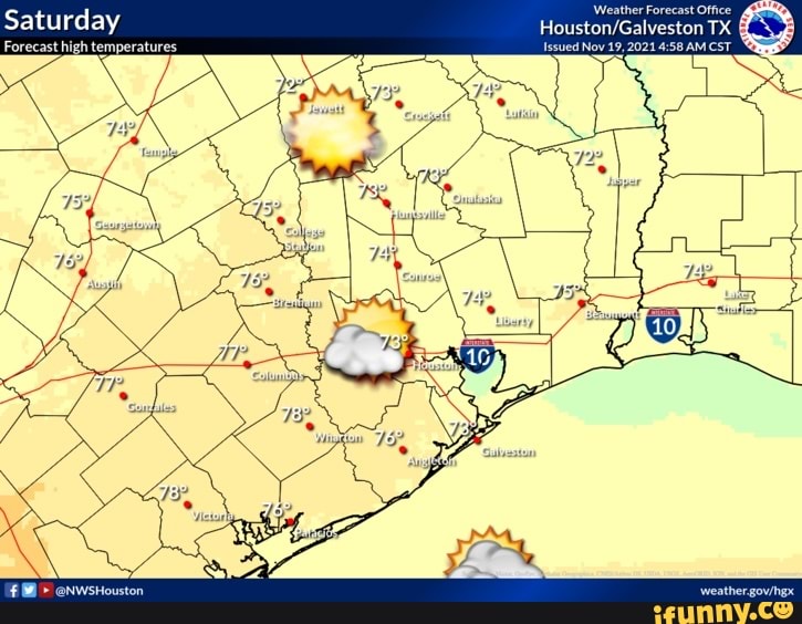 'Weather Forecast Office Saturday TX Forecast high temperatures iFunny