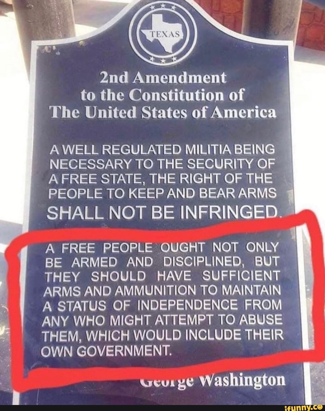 2nd Amendment to the Constitution of The United States of America A WELL REGULATED MILITIA BEING