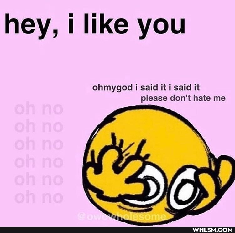hey, i like you
ohmygod i said iti said it please don't hate me