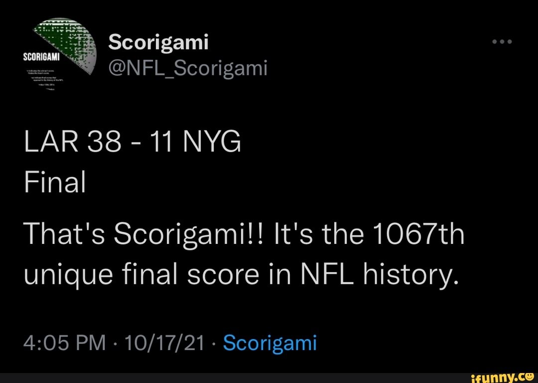 NFL Scorigami – Help