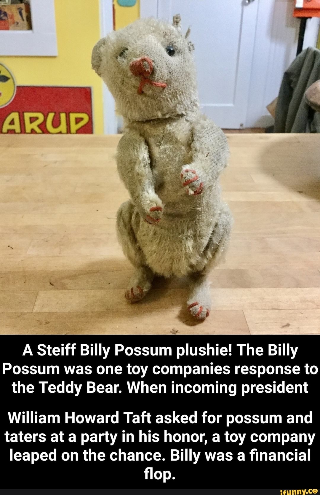 A Steiff Billy Possum plushie! The Billy Possum was one toy companies ...