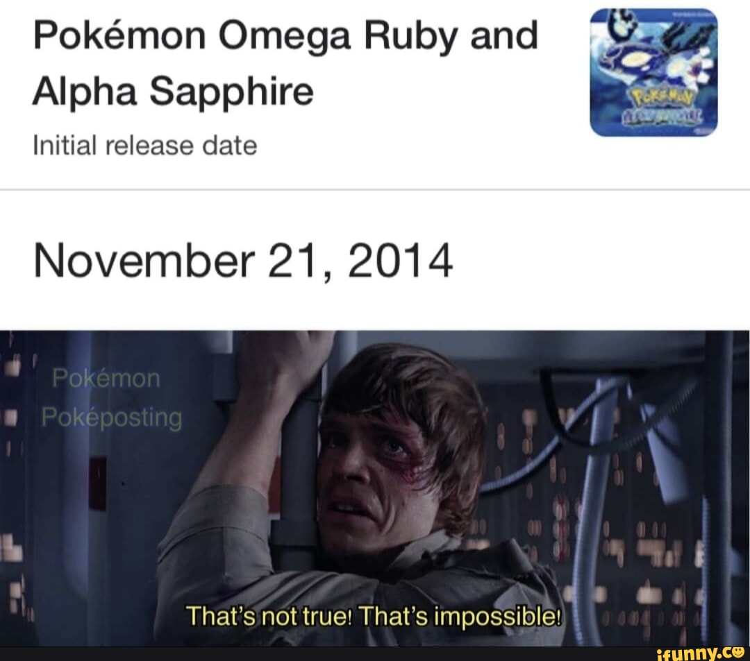 Pokemon Omega Ruby and Alpha Sapphire Initial release date