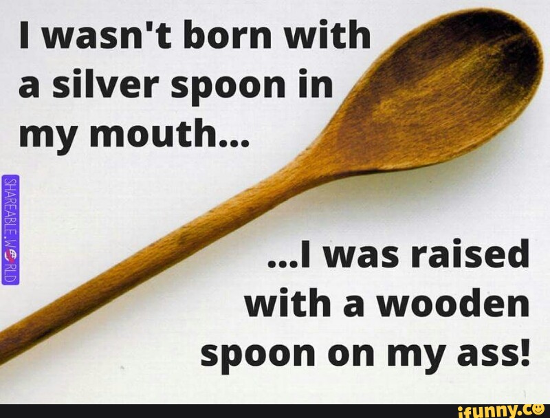 I wasn't born with a silver spoon in my mouth...I was raised with a