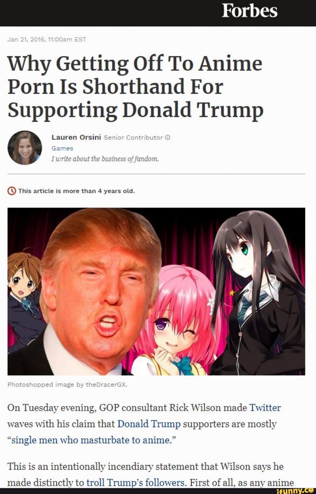 Korbes Jan 21, EST Why Getting Off To Anime Porn Is Shorthand For  Supporting Donald Trump