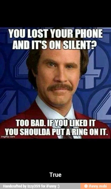 YOU LOST YOUR PHONE
AND IT'S ON(SILENT;
TOO BAD. I
_YOU SHOULDA PUT
RING O
ON - True