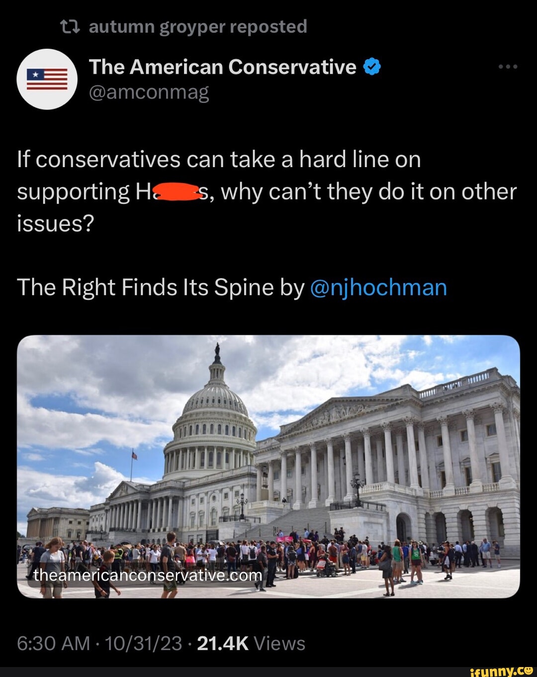 Autumn groyper reposted The American Conservative @ @amconmag If ...