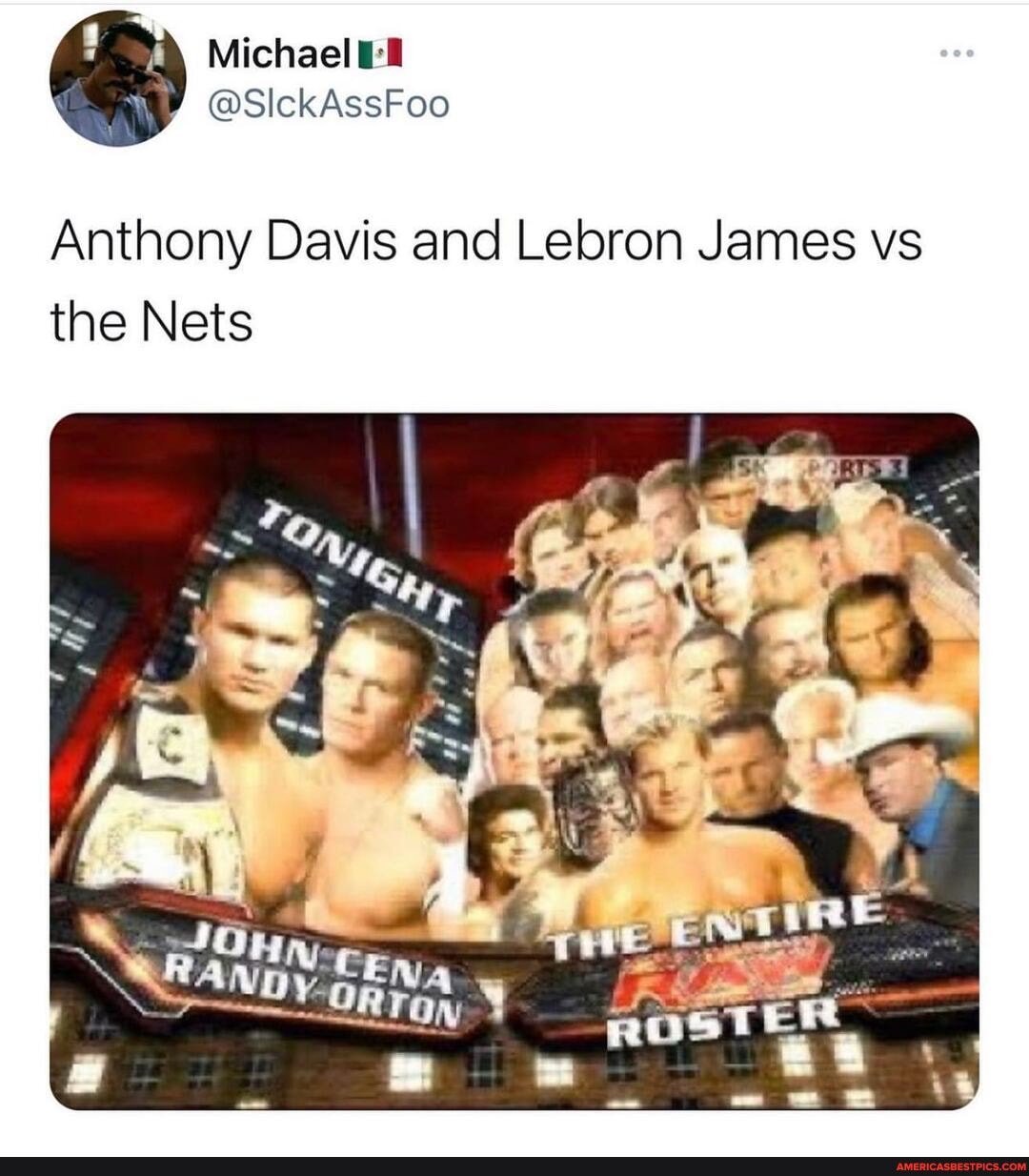 Michael
Anthony Davis and Lebron James vs the Nets
