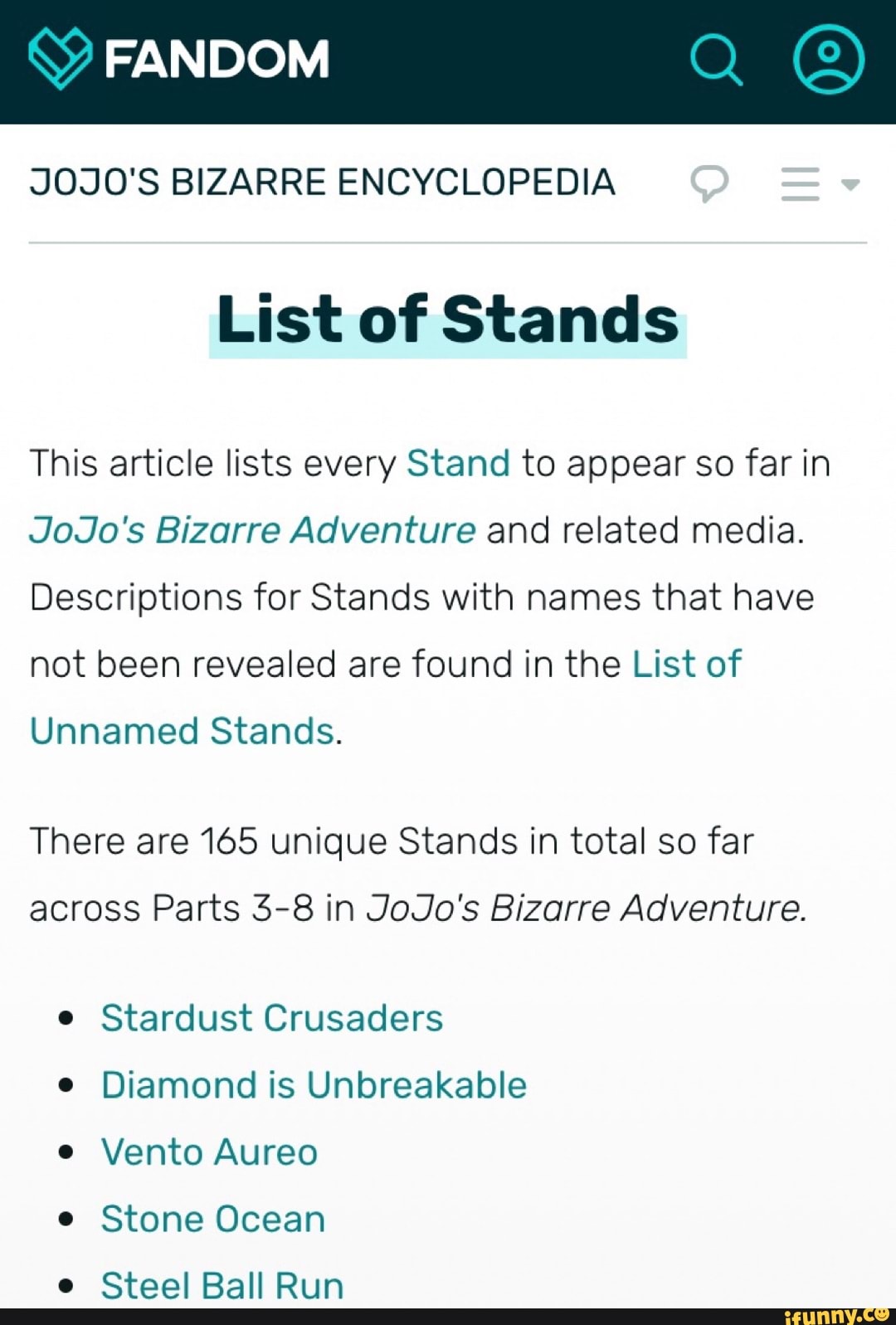 Stardust Crusaders - JoJo's Bizarre Encyclopedia