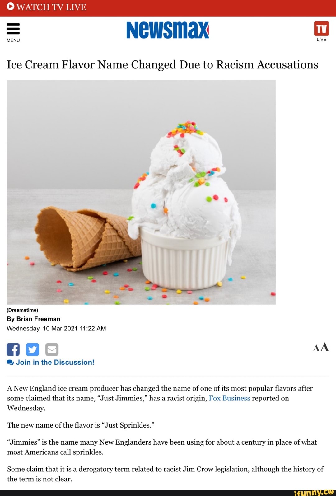 TV LIVE = MENU. NeWSsinax LIVE MENU. LIVE Ice Cream Flavor Name Changed Due to Racism