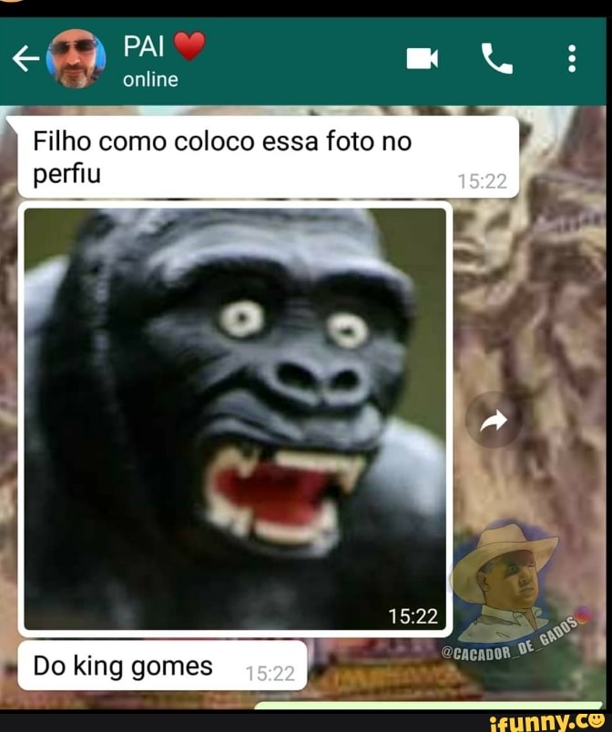 PAI
online
Filho como coloco essa foto no peru 1522
Do King gomes