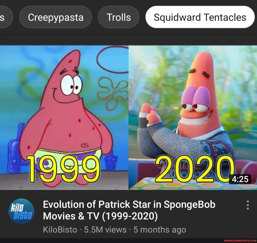 Creepypasta Trolls Squidward Tentacles Evolution Of Patrick Star In