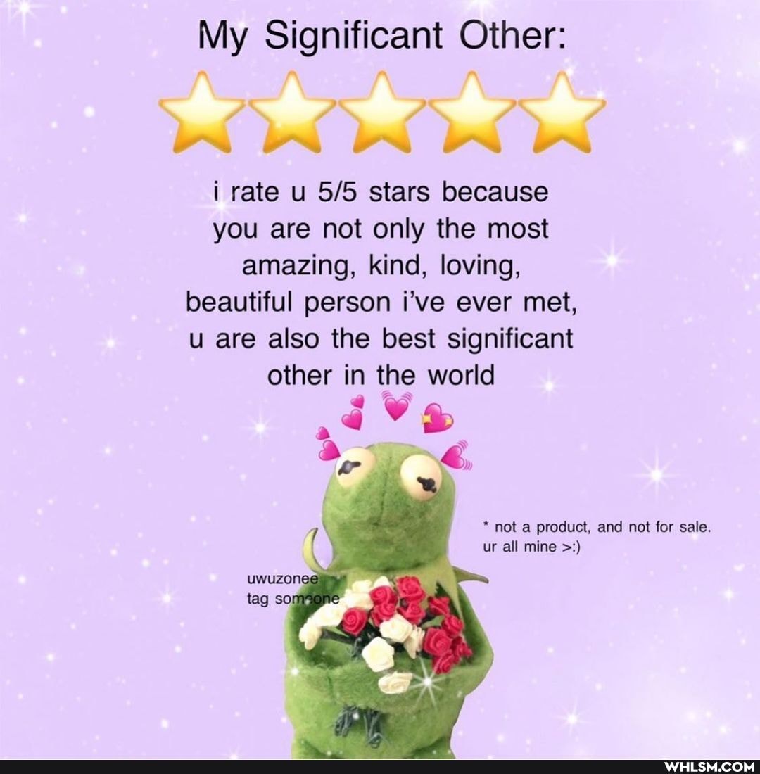 My Significant Other:
i rate u stars because you are not only the most amazing, kind, loving, beautiful person i've ever met, u are also the best significant other in the world
not a product, and not for sale.
ur all mine
