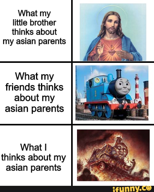 What my little brother thinks about
my asian parents
What my friends thinks about my asian parents
What thinks about my asian parents