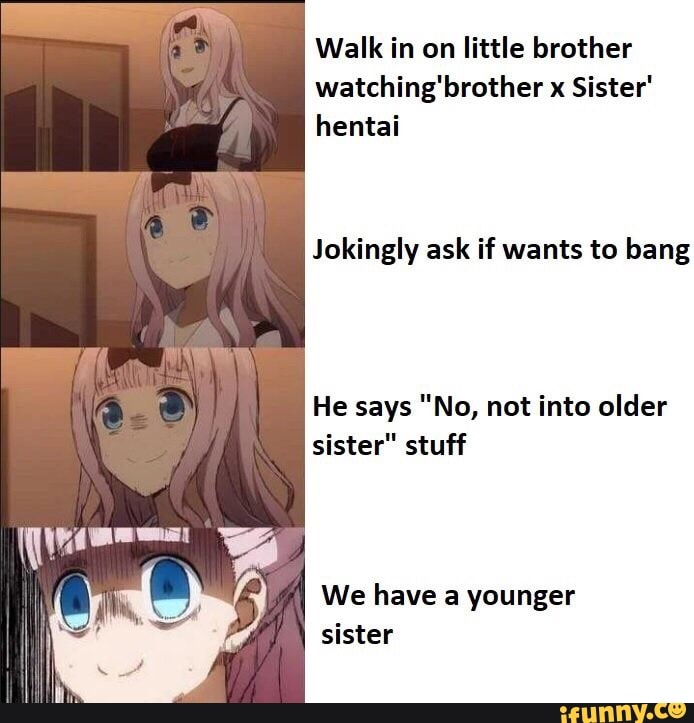 Walk in on little brother watching'brother x Sister' hentai 