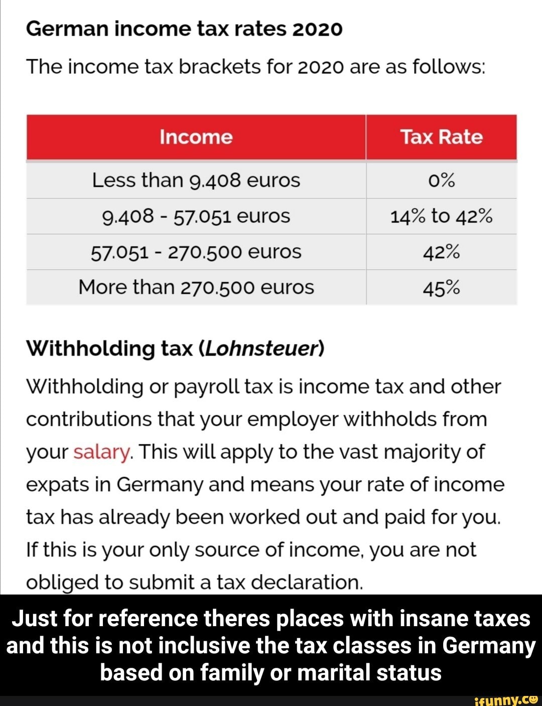 German tax rates 2020 The tax brackets for 2020 are as