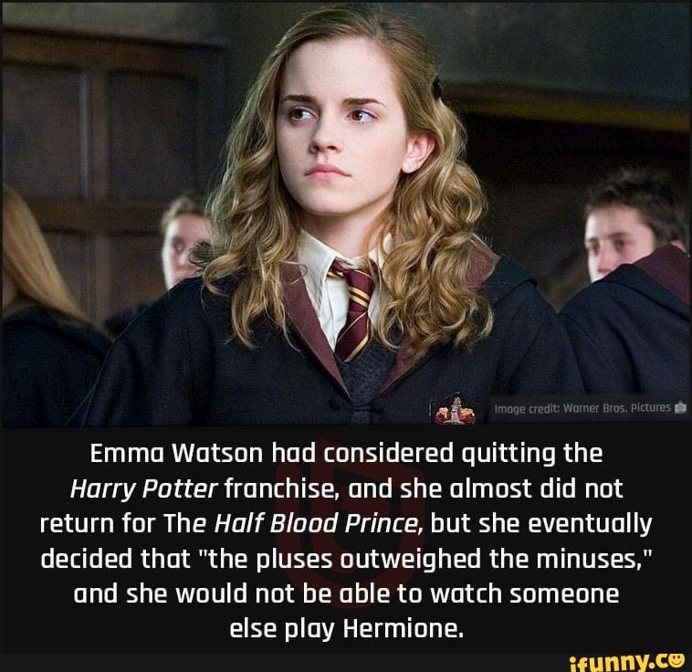 Emma Watson had considered quitting the Harry Potter franchise, and she ...