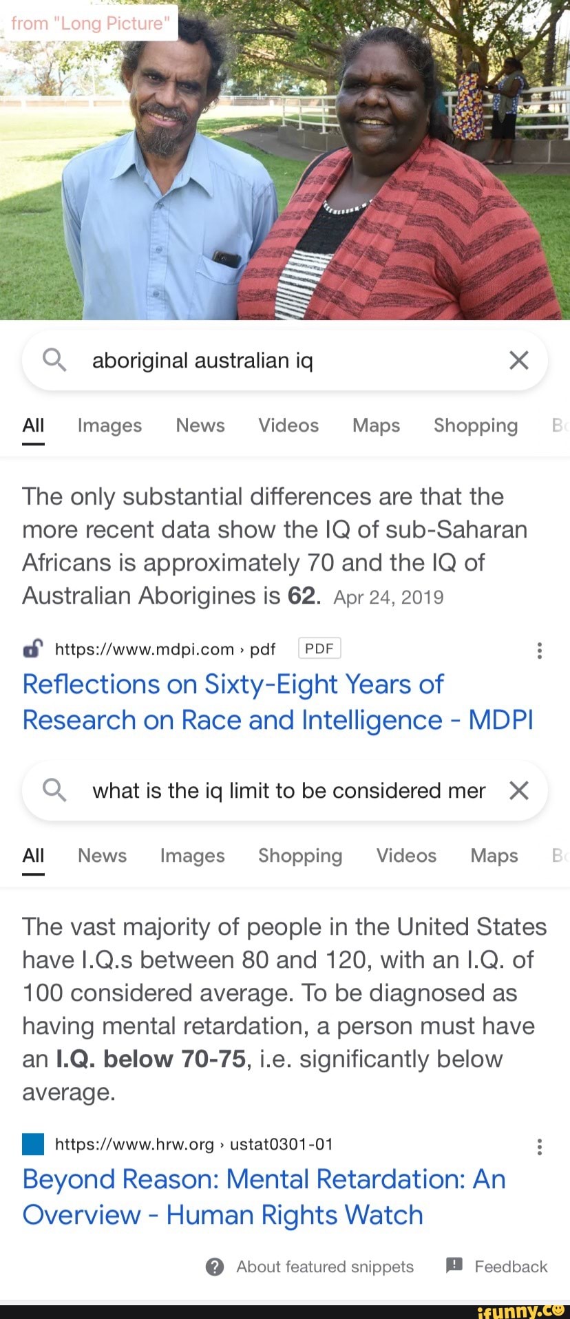 From Long Picture" Q. aboriginal australian iq All Images News Videos Maps Shopping B The only