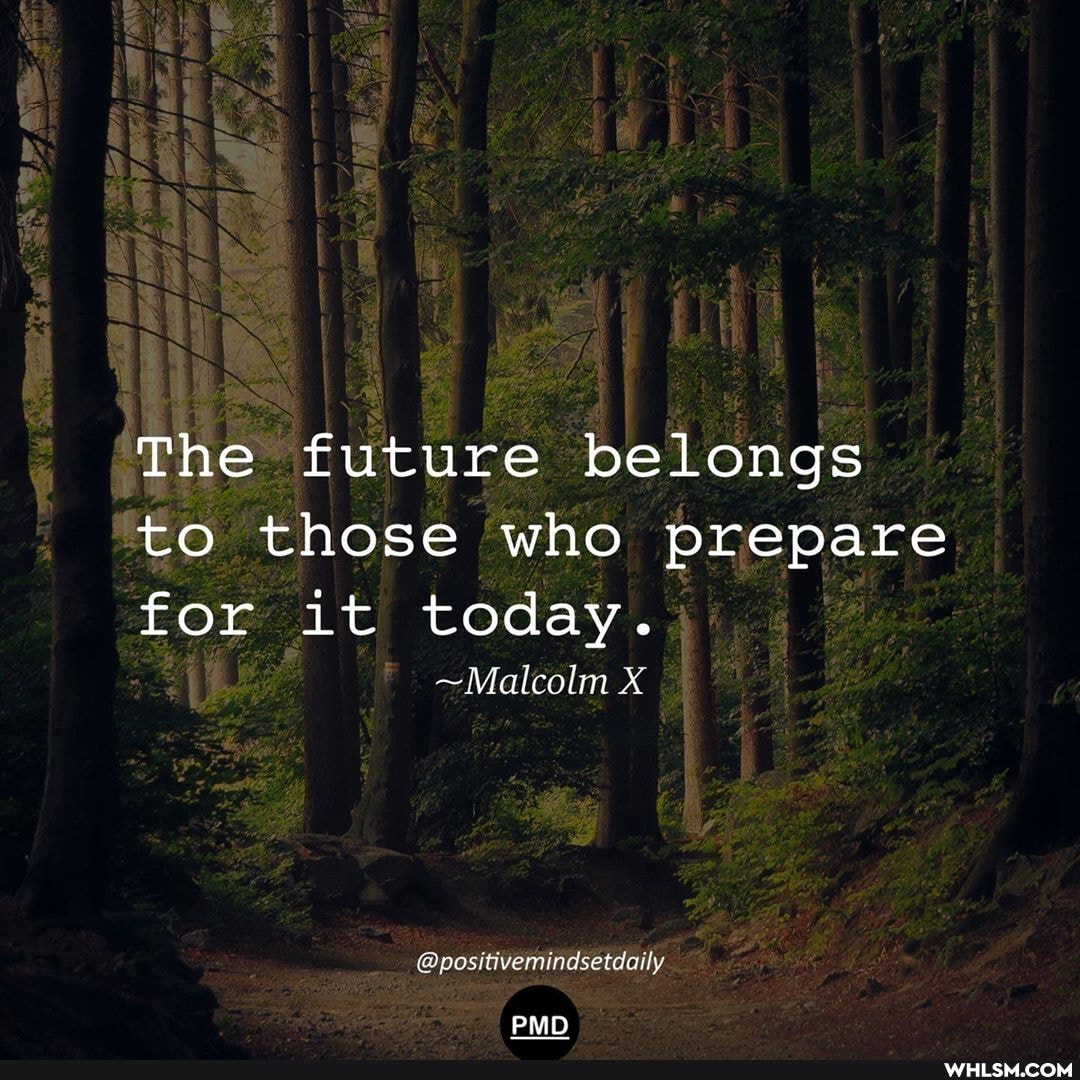 The future belongs to those who prepare
for it today.
~Malcolm X
@positivemindsetdaily
PMD