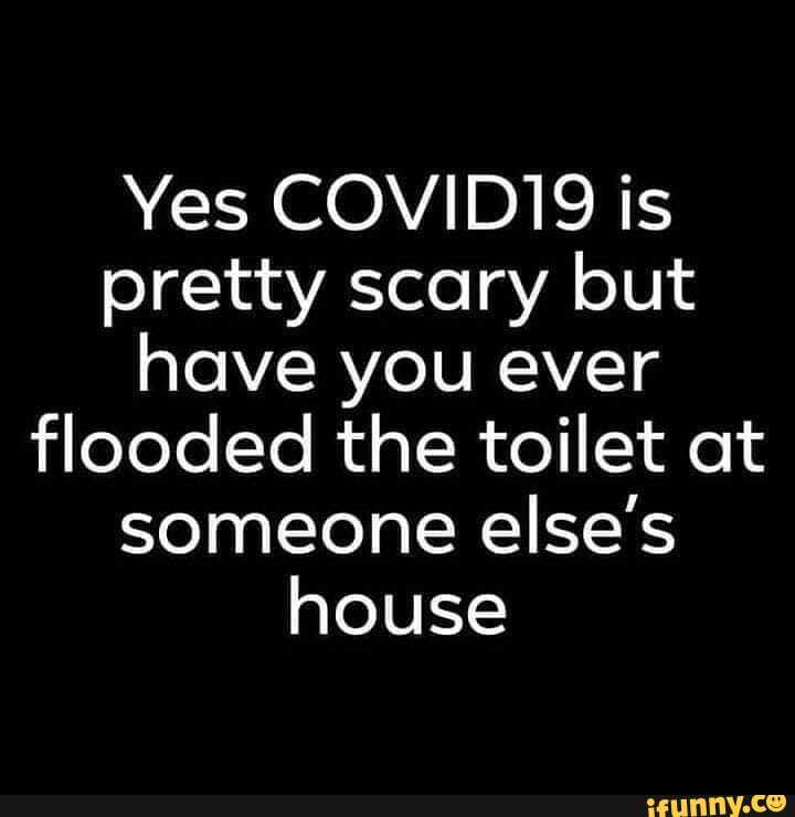 Yes COVID19 is pretty scary but have you ever flooded the toilet at someone else's house