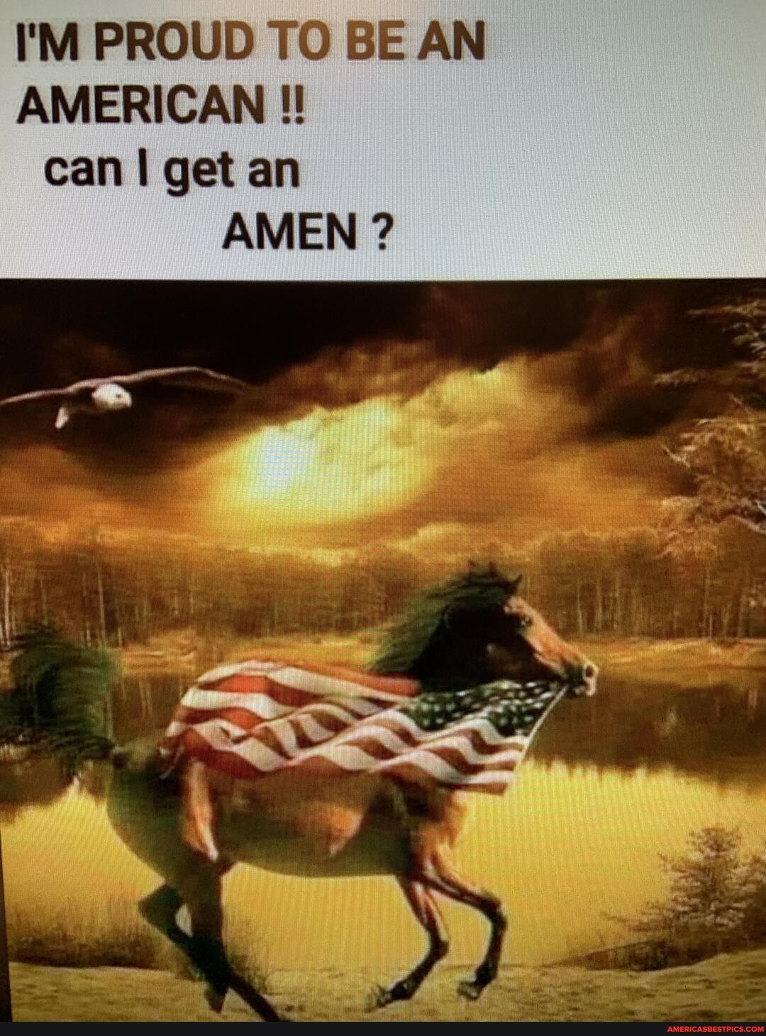 I'M PROUD TO BE AN AMERICAN can I get an
AMEN ?