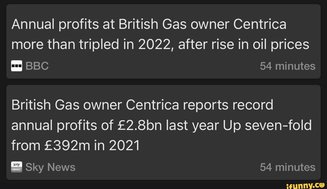 Annual profits at British Gas owner Centrica more than tripled in 2022