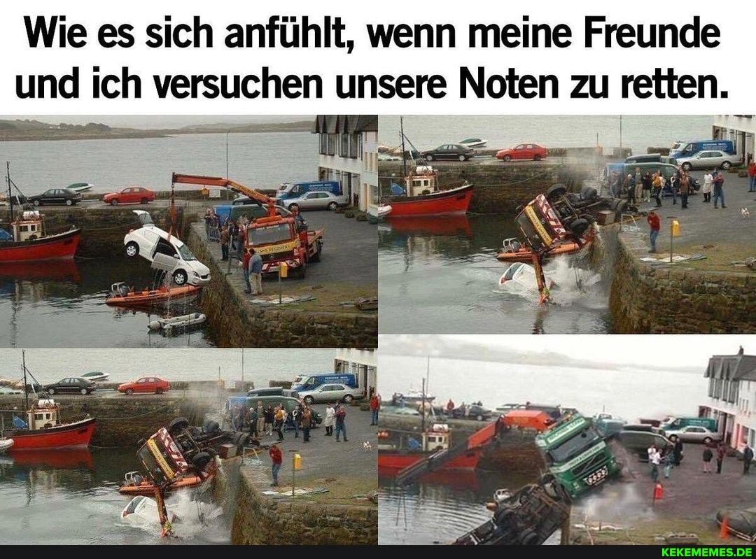 Wie es sich anfühlt, wenn meine Freunde und ich versuchen unsere Noten zu retten. I