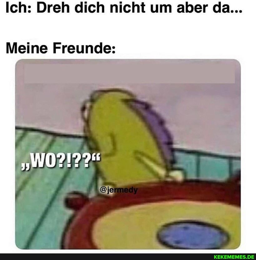 Ich: Dreh dich nicht um aber da...
Meine Freunde: