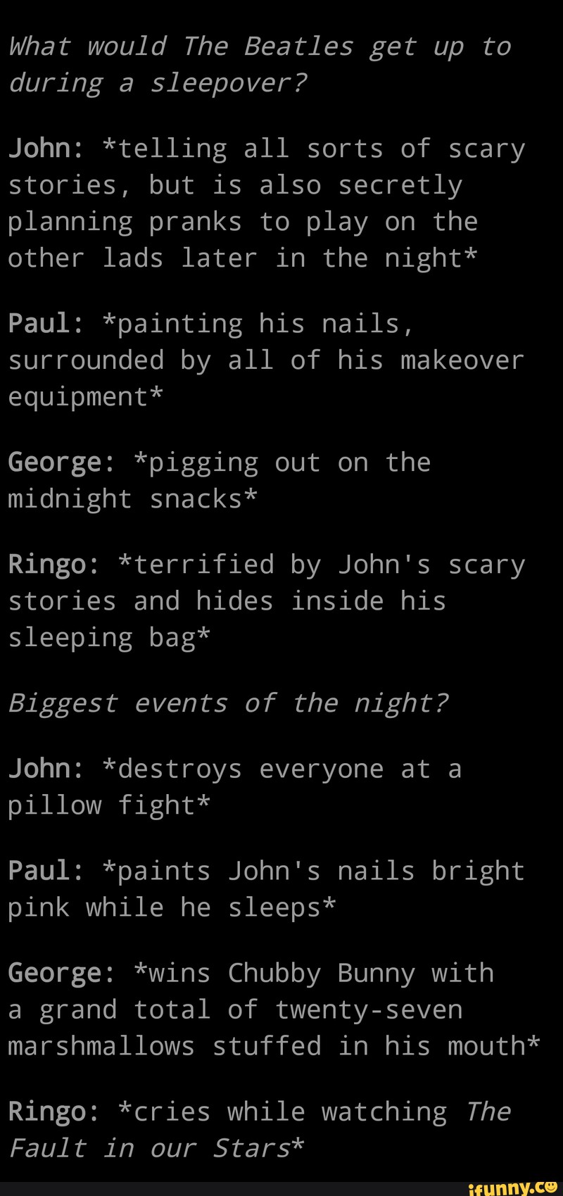 What Would The Beatles Get Up To During A Sleepover John