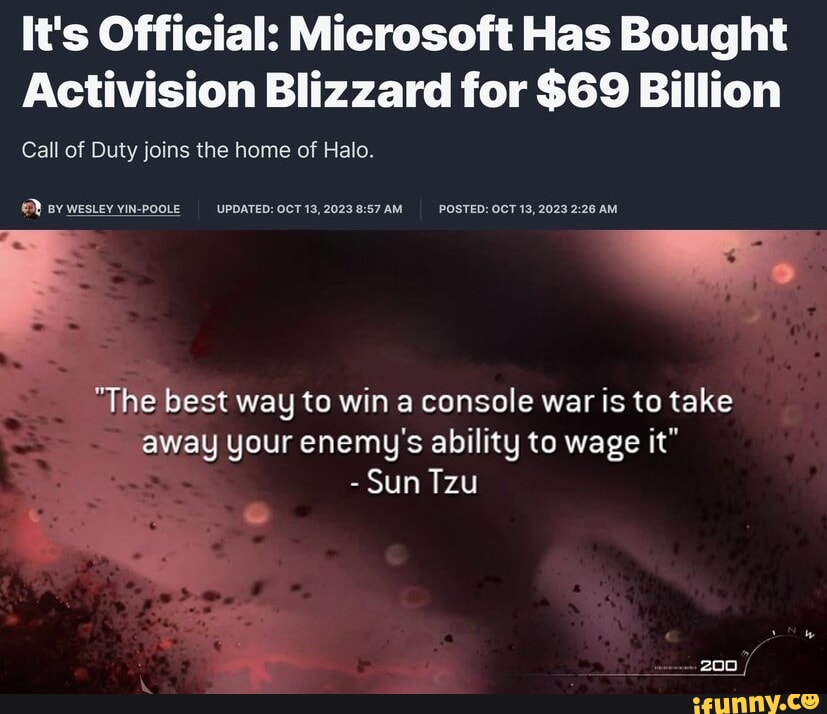 It's Official: Microsoft Has Bought Activision Blizzard for $69