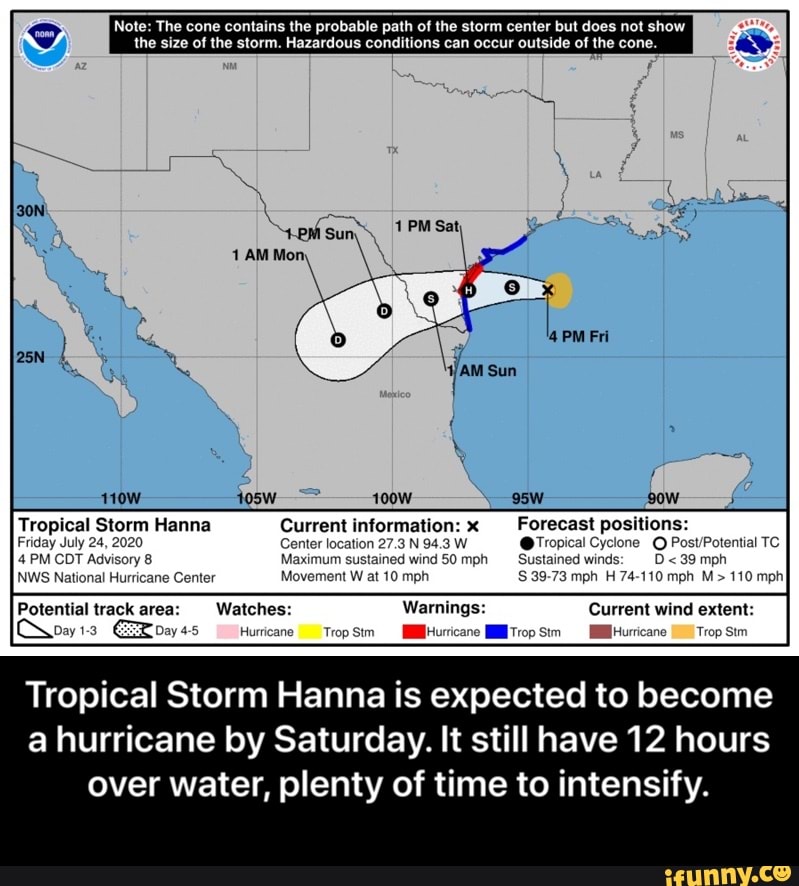 Tropical Storm Hanna is expected to a hurricane by Saturday. It