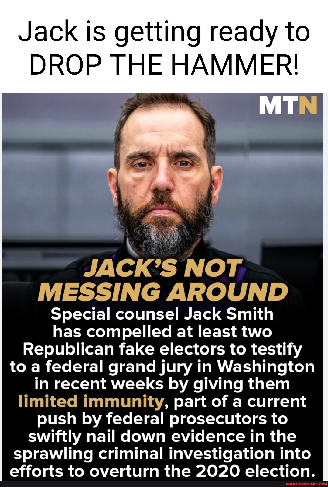 Jack is getting ready to DROP THE HAMMER! JACK'S NOT, MESSING AROUND