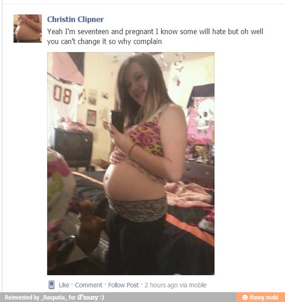 Yeah I'm seventeen and pregnant I know some
will hate but oh well
you can't change it so
why complain
x
i
comment
Folow Post
2