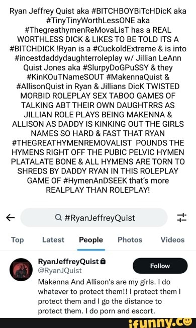 Ryan Jeffrey Quist Aka Bitchboybitchdick Aka Tinytinyworthlessone Aka Thegreathymenremovalist 0562