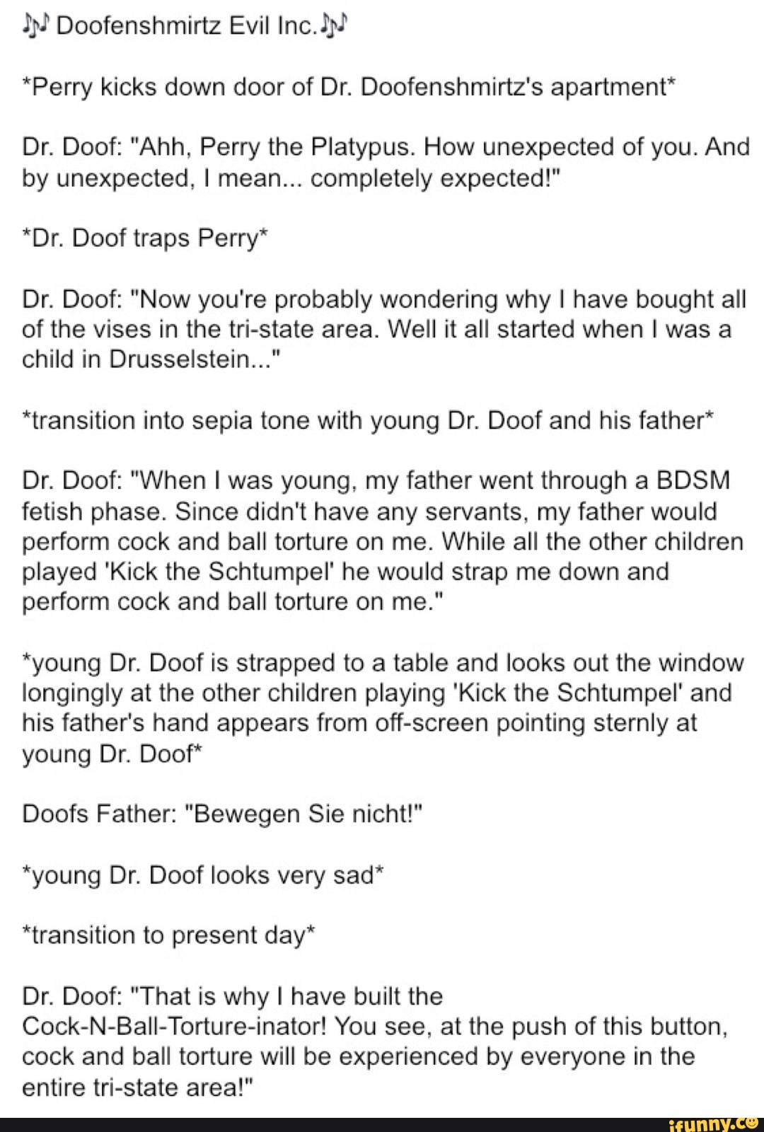 W Lncjﬁ Perry Kicks Down Door Of Dr Doofenshmirtz S Apartment Dr Doof Ahh Perry