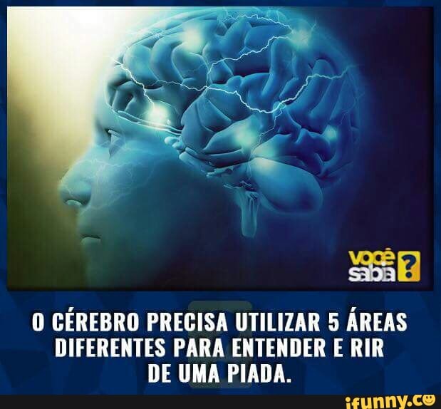 O CÉREBRO PRECISA UTILIZAR 5 ÁREAS
DIFERENTES PARA ENTENDER E RIR
DE UMA PIADA.