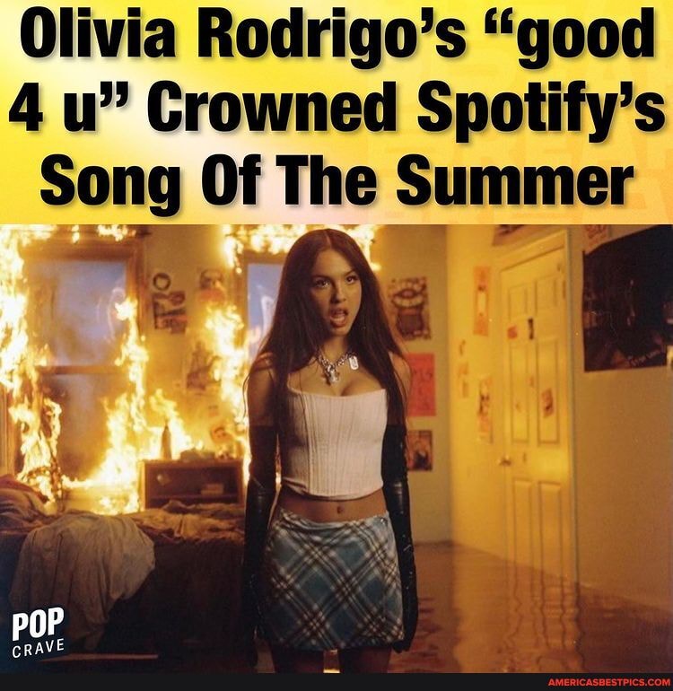 Olivia Rodrigos Good 4 U Crowned Spotifys Song Of The Summer Americas Best Pics And Videos 1751