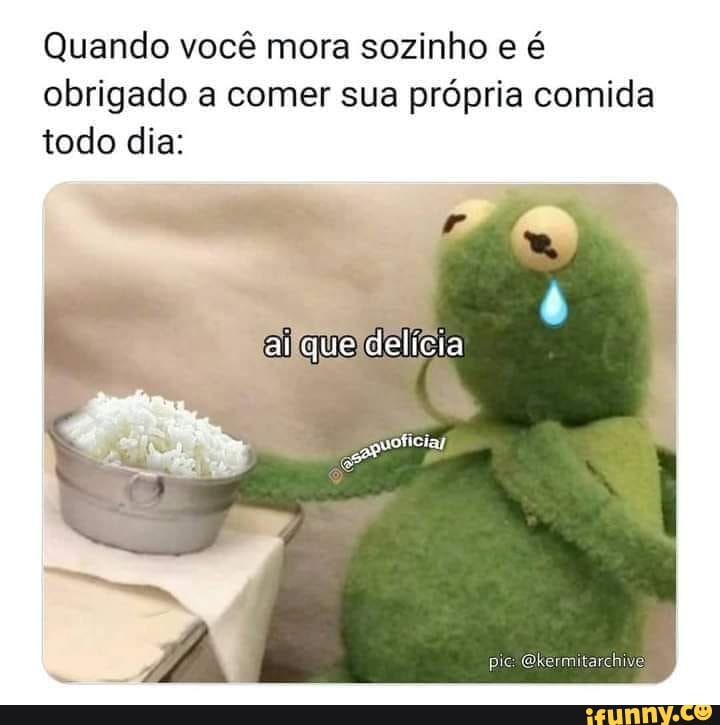 Quando você mora sozinho e é
obrigado a comer sua própria comida
todo dia: ai que
Gkermitarchivel