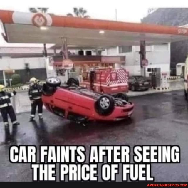 CAR FAINTS AFTER SEEING THE PRICE OF FUEL - America's best pics and videos