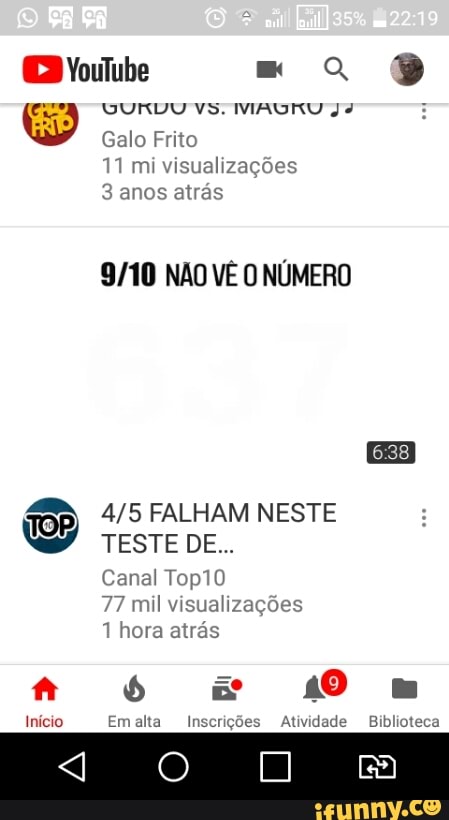 o
11 mi visualizações
3 anos atrás
9/10 NÃO VÊ O NÚMERO
4/5 FALHAM NESTE
77 mil visualizações
1 hora atrás