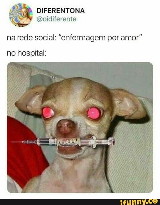 na rede social: "enfermagem por
no hospital: