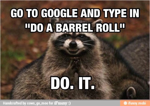 GO TO GOOGLE AND TYPE IN
"DO A BARREL ROLL"
3
Es