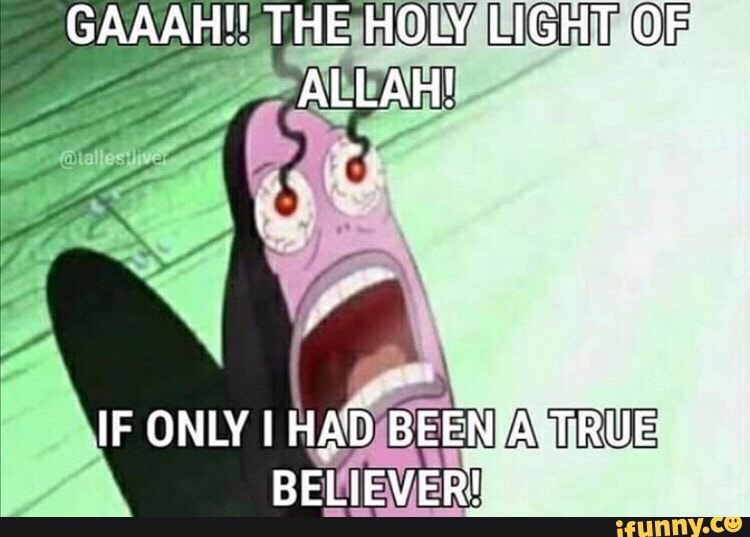 Gaaah The Holy Light Of Allah If Only I Had True Believer Ifunny