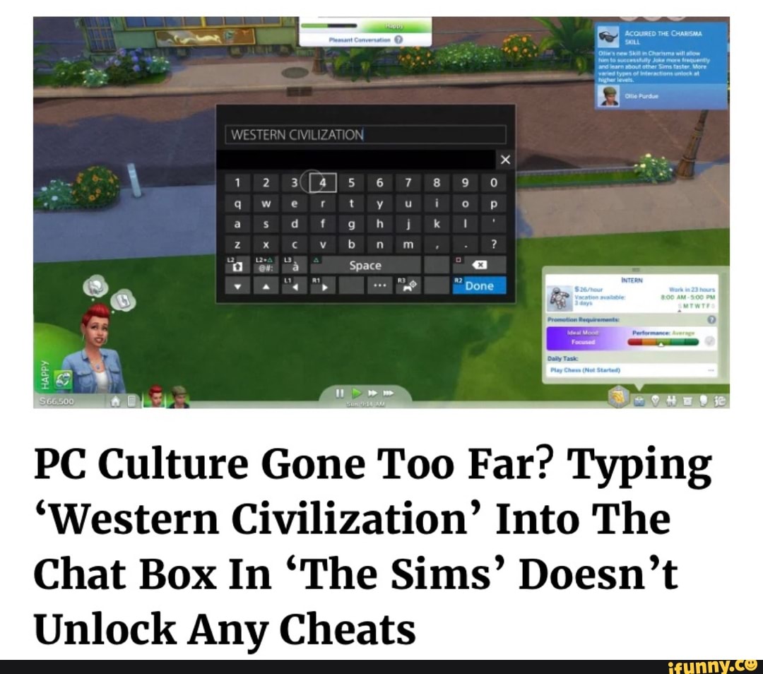 PC Culture Gone Too Far? Typing 'Western Civilization' Into The Chat Box In  'The Sims' Doesn't Unlock Any Cheats