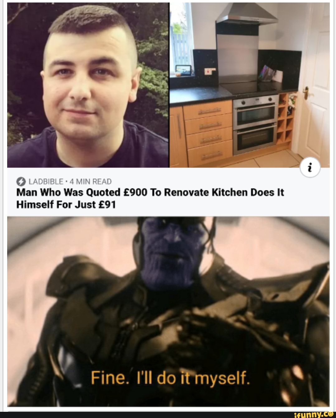4 MIN READ
Man Who Was Quoted £900 To Renovate Kitchen Does It
Himself For Just £91