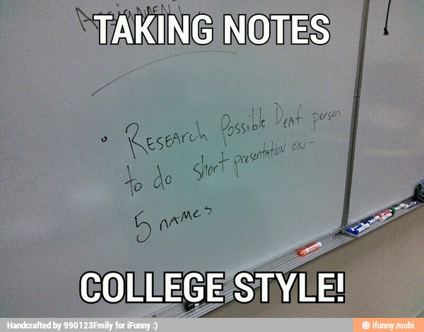TAKING NOTES
COLLEGEISTYLE!