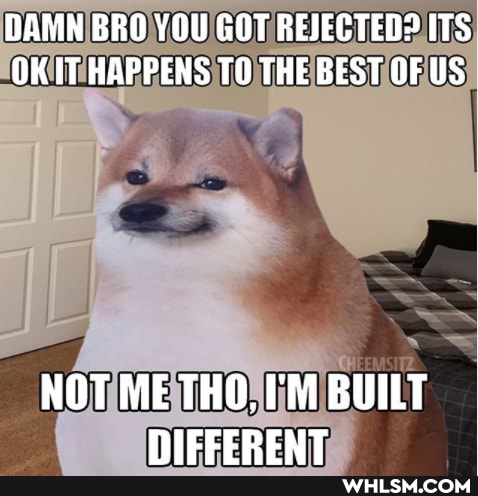 DAMN BRO YOU GOT REJECTED? ITS OK IT HAPPENS TO THE BEST OF US
NOT ME THO, I'M BUILT HIEFEPENT