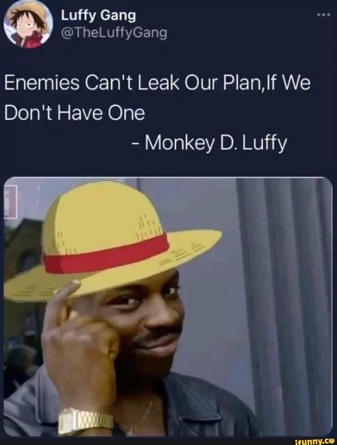 Luffy Gang @TheLuffyGang as Enemies Can't Leak Our Plan, We Don't Have ...